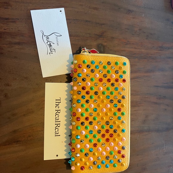 Christian Louboutin Yellow Studded Wallet - Picture 7 of 9